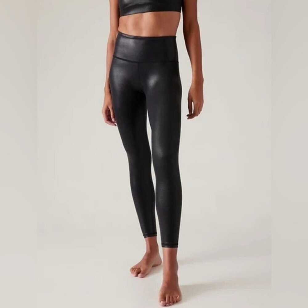 Athleta Elation Shine Legging Gloss Black Large NWT